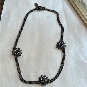 KENNY MA, SAN FRANCISCO SIGNED Elegant Black Floral Necklace, choker like